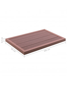 Pedana per Doccia Solare Marrone 101x63x5,5 cm in WPC