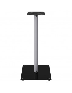 Pedane Casse 2pz Nero Argento Vetro Temperato Design 1 Pilastro