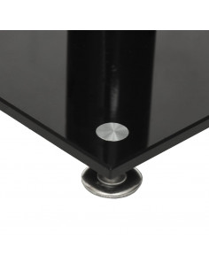 Pedane Casse 2pz Nero Argento Vetro Temperato Design 1 Pilastro