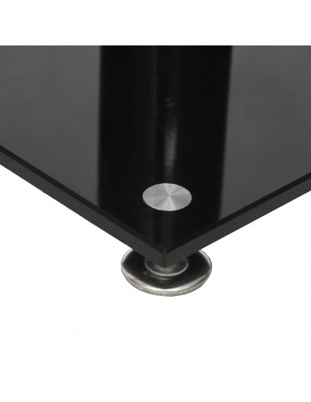 Pedane Casse 2pz Nero Argento Vetro Temperato Design 1 Pilastro