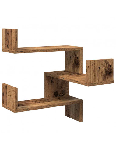 Mensole Angolari 2pz Legno Antico 40x40x49,5 cm in Truciolato
