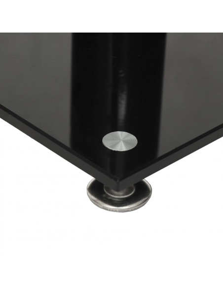 Pedane Casse 2pz Nero Argento Vetro Temperato Design 1 Pilastro