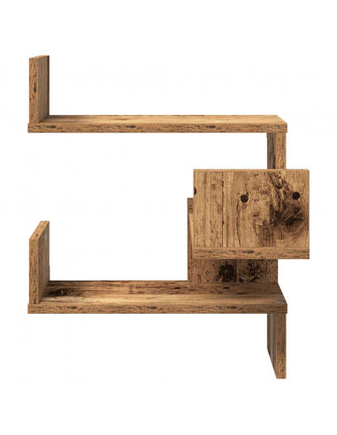 Mensole Angolari 2pz Legno Antico 40x40x49,5 cm in Truciolato