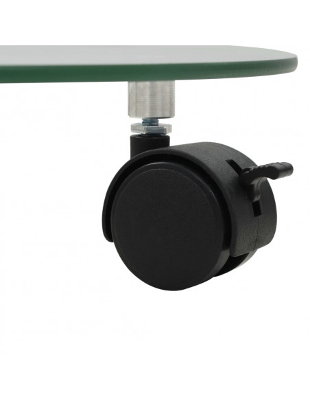 Pedane con Ruote per Piante 2pz in Vetro Temperato Rotondo 28cm