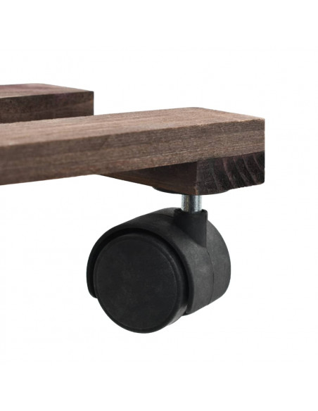 Pedane con Ruote per Piante 4 pz in Legno di Cedro 25x25 cm
