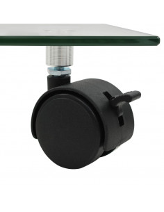 Pedane su Ruote per Piante 2pz Vetro Temperato 35x35cm Quadrato