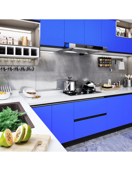Pellicola Autoadesiva per Mobili Blu Lucido 500x90 cm in PVC