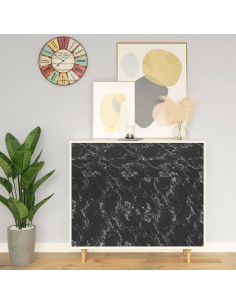 Pellicola Autoadesiva per Mobili Nero Pietra 500x90 cm in PVC