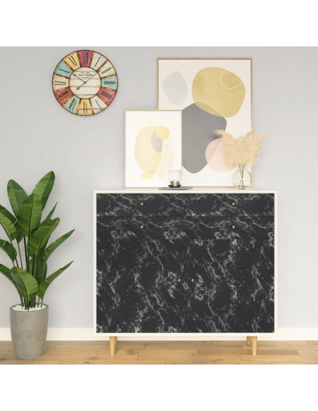 Pellicola Autoadesiva per Mobili Nero Pietra 500x90 cm in PVC