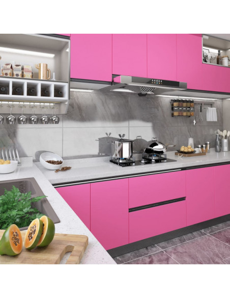 Pellicola Autoadesiva per Mobili Rosa Lucido 500x90 cm in PVC