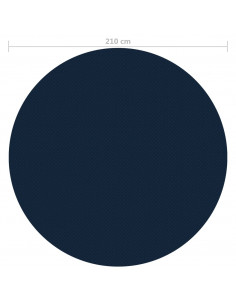 Pellicola Galleggiante Solare PE per Piscina 210 cm Nero e Blu