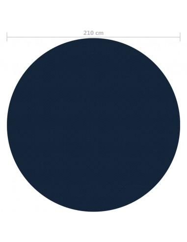 Pellicola Galleggiante Solare PE per Piscina 210 cm Nero e Blu