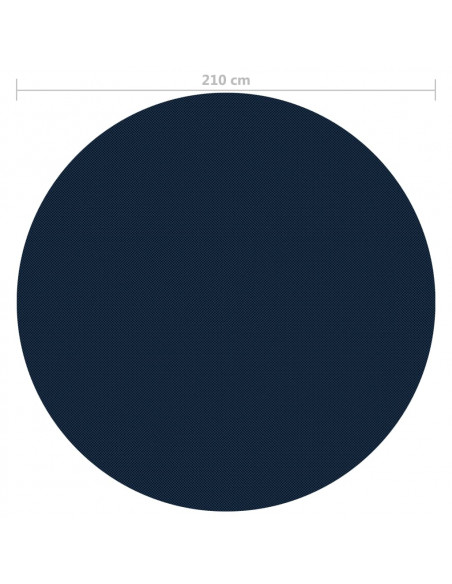 Pellicola Galleggiante Solare PE per Piscina 210 cm Nero e Blu