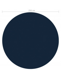 Pellicola Galleggiante Solare PE per Piscina 250 cm Nero e Blu