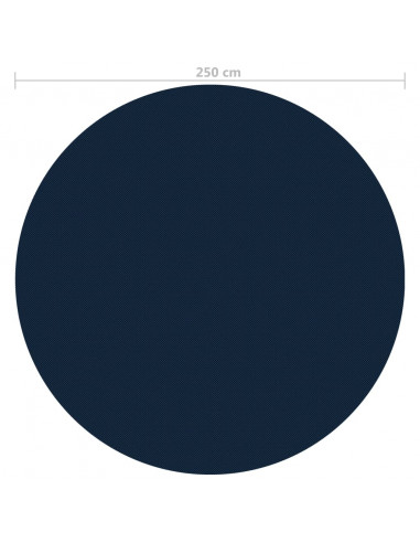 Pellicola Galleggiante Solare PE per Piscina 250 cm Nero e Blu