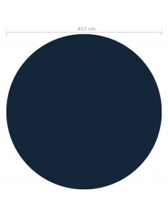 Pellicola Galleggiante Solare PE per Piscina 417 cm Nero e Blu