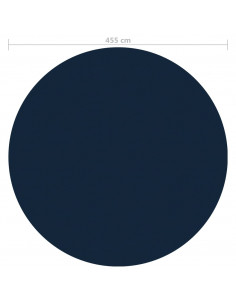 Pellicola Galleggiante Solare PE per Piscina 455 cm Nero e Blu