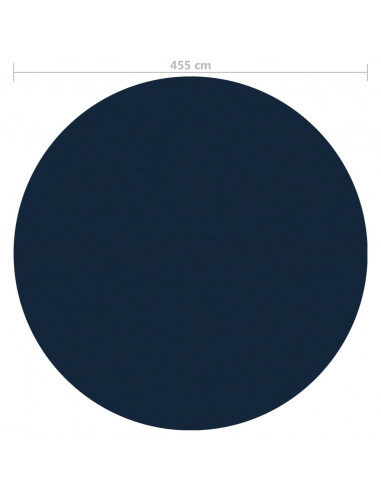 Pellicola Galleggiante Solare PE per Piscina 455 cm Nero e Blu