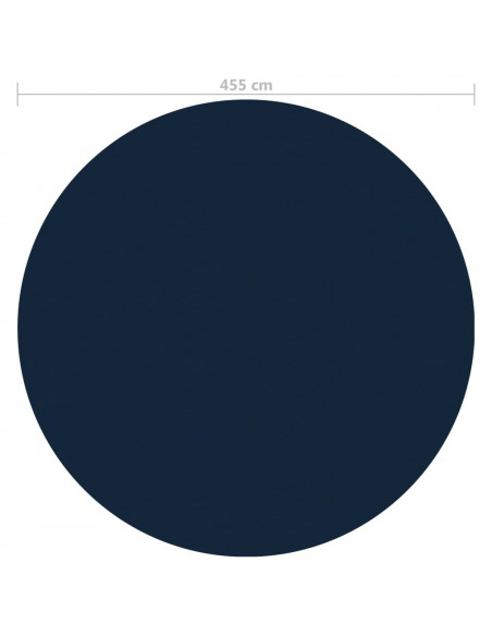 Pellicola Galleggiante Solare PE per Piscina 455 cm Nero e Blu