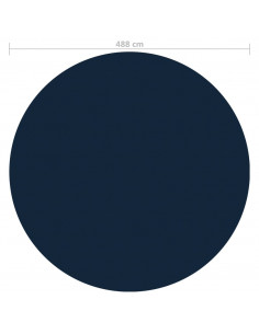 Pellicola Galleggiante Solare PE per Piscina 488 cm Nero e Blu