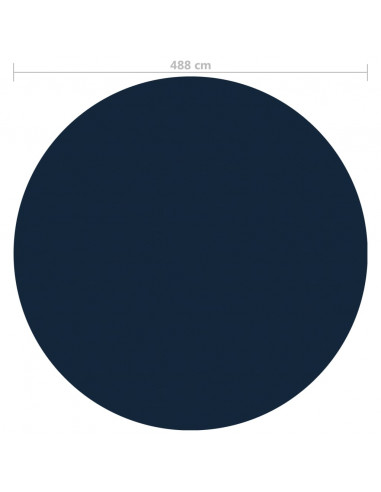 Pellicola Galleggiante Solare PE per Piscina 488 cm Nero e Blu