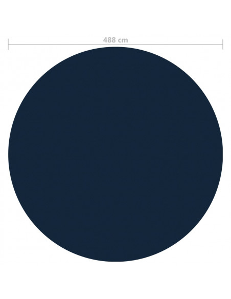 Pellicola Galleggiante Solare PE per Piscina 488 cm Nero e Blu