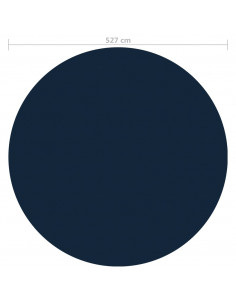 Pellicola Galleggiante Solare PE per Piscina 527 cm Nero e Blu