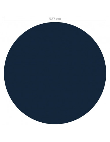 Pellicola Galleggiante Solare PE per Piscina 527 cm Nero e Blu