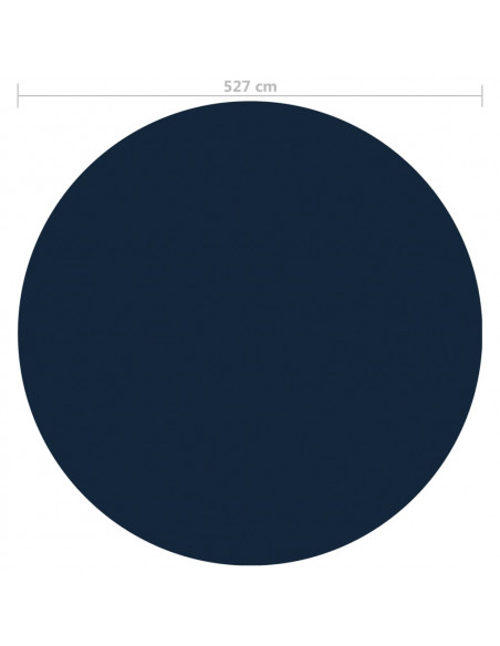 Pellicola Galleggiante Solare PE per Piscina 527 cm Nero e Blu