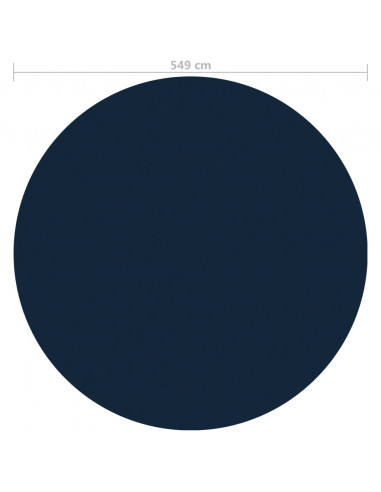 Pellicola Galleggiante Solare PE per Piscina 549 cm Nero e Blu