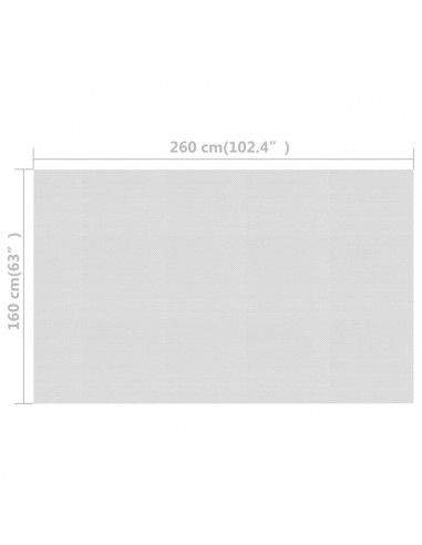 Pellicola Galleggiante Solare PE Piscina 260x160 cm Grigia
