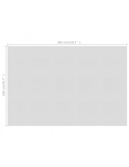 Pellicola Galleggiante Solare PE Piscina 300x200 cm Grigia