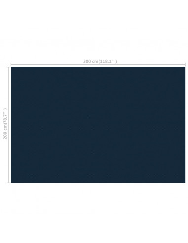 Pellicola Galleggiante Solare PE Piscina 300x200 cm Nero e Blu