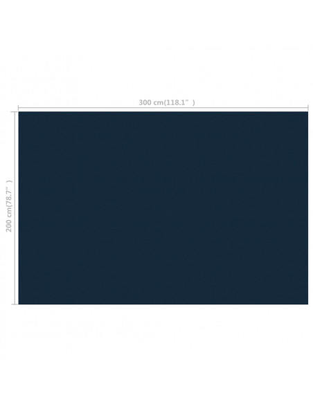 Pellicola Galleggiante Solare PE Piscina 300x200 cm Nero e Blu
