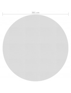 Pellicola Galleggiante Solare PE Piscina 381 cm Grigia