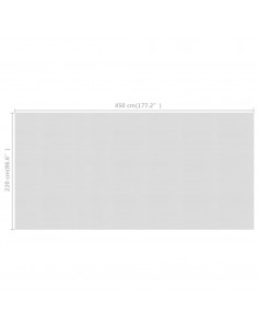 Pellicola Galleggiante Solare PE Piscina 450x220 cm Grigia