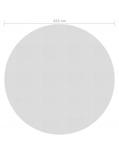 Pellicola Galleggiante Solare PE Piscina 455 cm Grigia