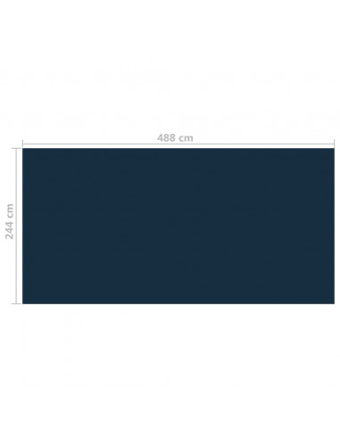 Pellicola Galleggiante Solare PE Piscina 488x244 cm Nero e Blu