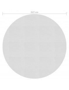 Pellicola Galleggiante Solare PE Piscina 527 cm Grigia