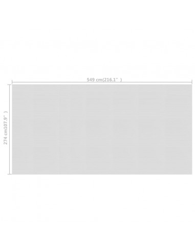 Pellicola Galleggiante Solare PE Piscina 549x274 cm Grigia