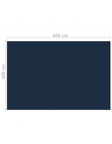Pellicola Galleggiante Solare PE Piscina 600x400 cm Nero e Blu
