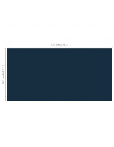 Pellicola Galleggiante Solare PE Piscina 732x366 cm Nero e Blu
