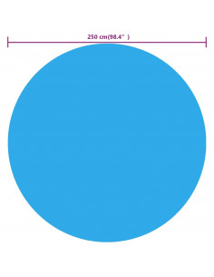 Pellicola Galleggiante Solare PE Rotonda 250 cm per Piscina Blu