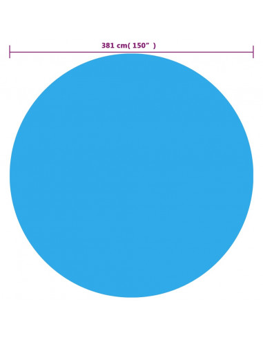 Pellicola Galleggiante Solare PE Rotonda 381 cm per Piscina Blu