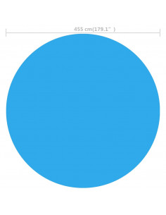 Pellicola Galleggiante Solare PE Rotonda 455 cm per Piscina Blu