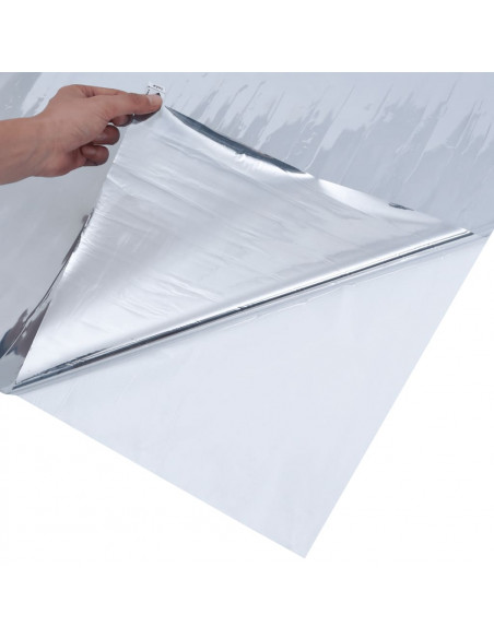Pellicola Solare Statica Effetto Riflettente Argento 45x500 PVC