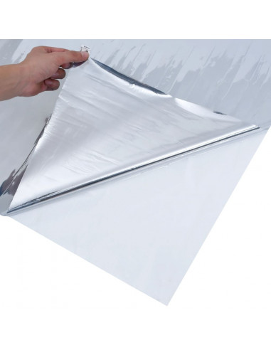 Pellicola Solare Statica Riflettente Argento 90x1000 cm PVC