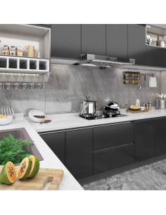 Pellicole Autoadesive per Mobili 2 pz Nere 500x90 cm in PVC