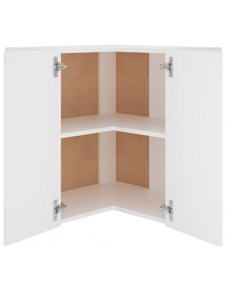 Pensile Angolare Bianco 57x57x60 cm in Legno Multistrato