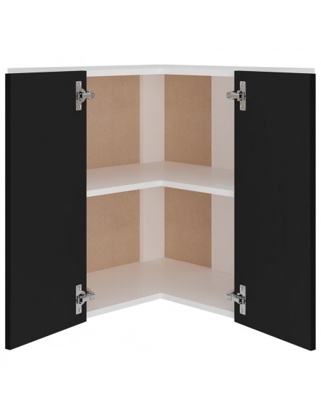 Pensile Angolare Nero 57x57x60 cm in Legno Multistrato